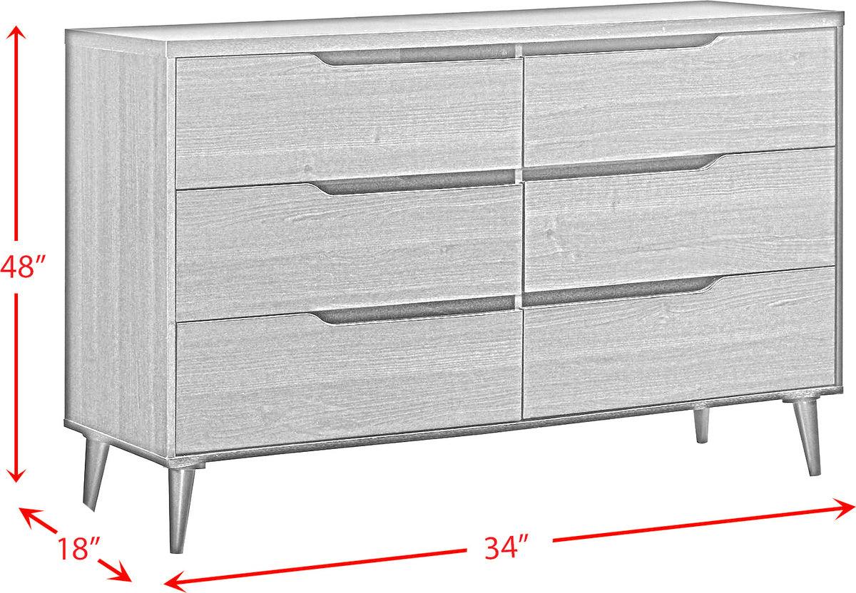 Elements Dressers - Cohen 6-Drawer Dresser in Espresso