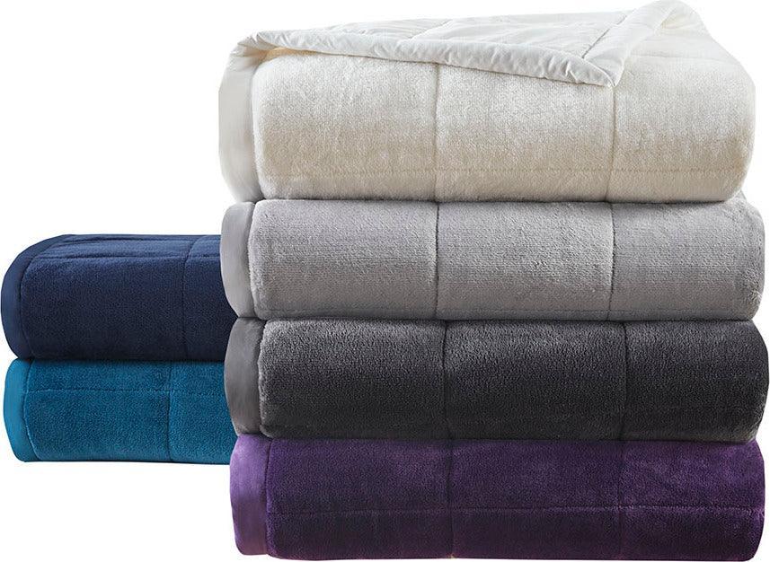 Olliix.com Comforters & Blankets - Coleman Casual Reversible Down Alternative Blanket King 108x90" Ivory