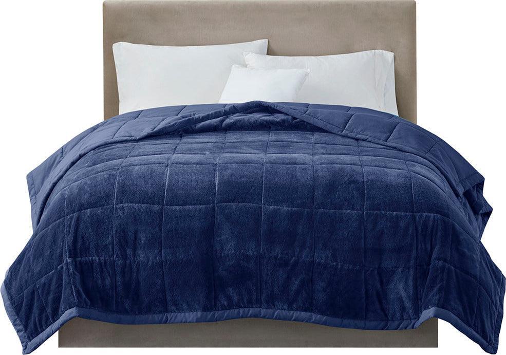 Olliix.com Comforters & Blankets - Coleman Casual Reversible Down King Blanket 108x90" Navy