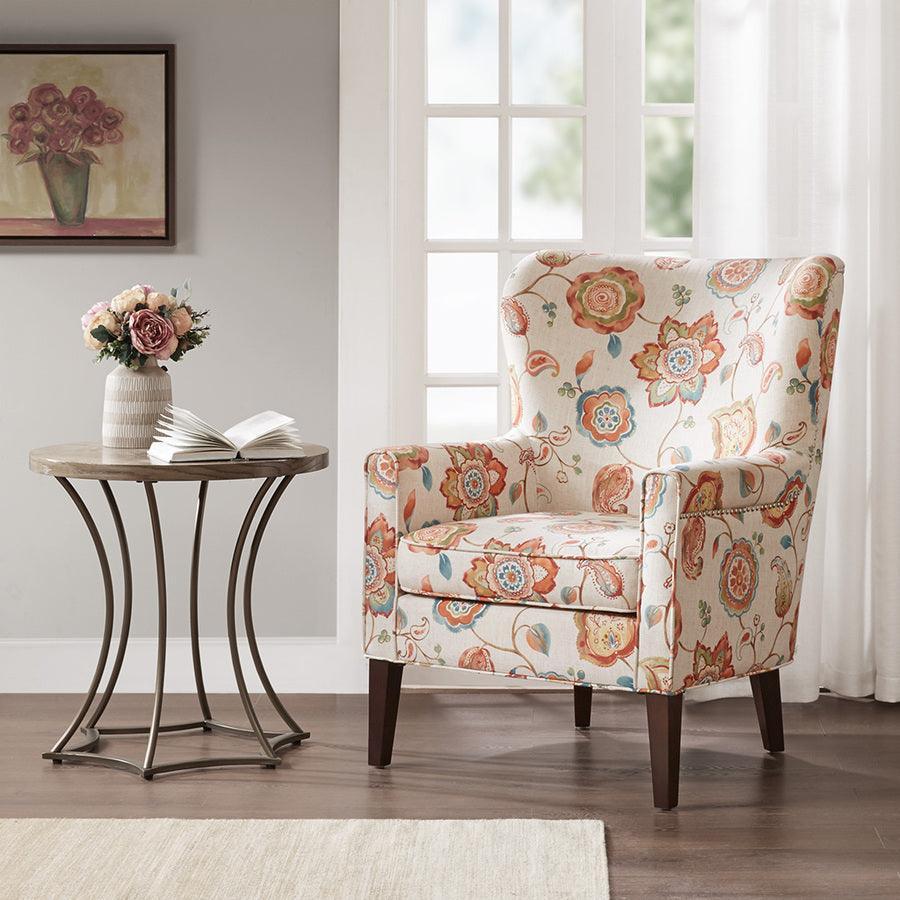 Olliix.com Accent Chairs - Colette Accent Wingback Chair Cream