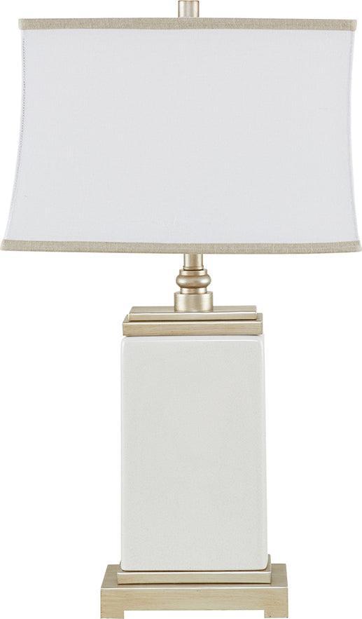 Olliix.com Table Lamps - Colette Transitional Table Lamp 11"L x 27"W x 29.5"H Ivory