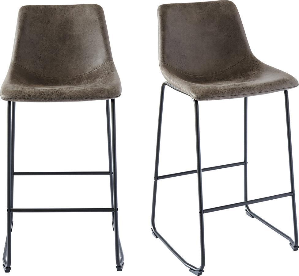 Elements Barstools - Collins Metal Bar Stool Set Brown
