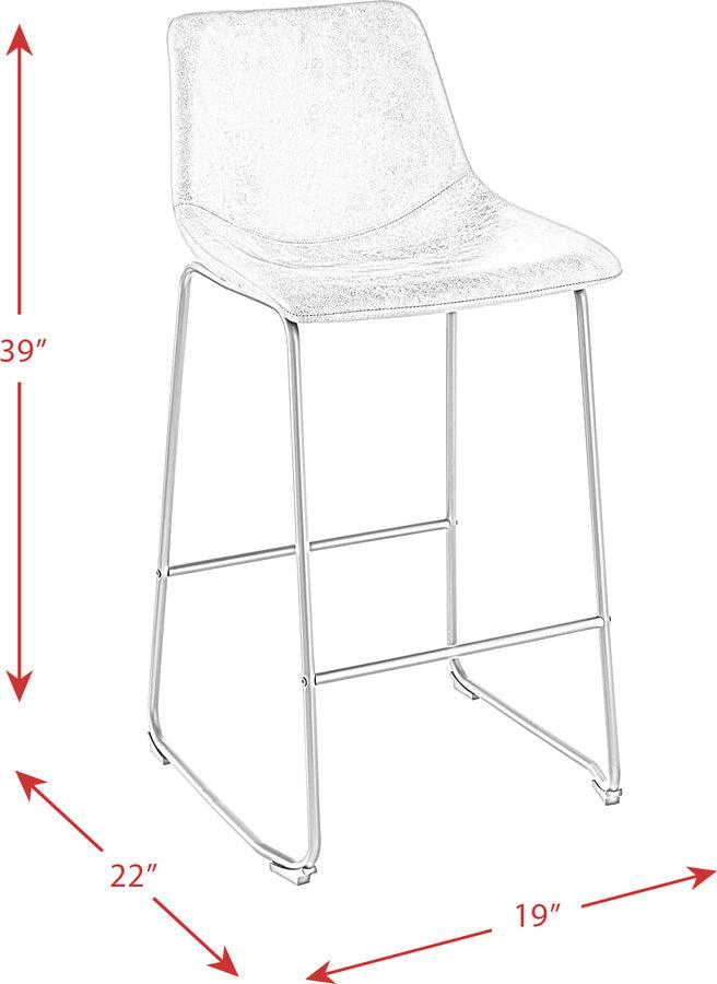 Elements Barstools - Collins Metal Bar Stool Set Brown