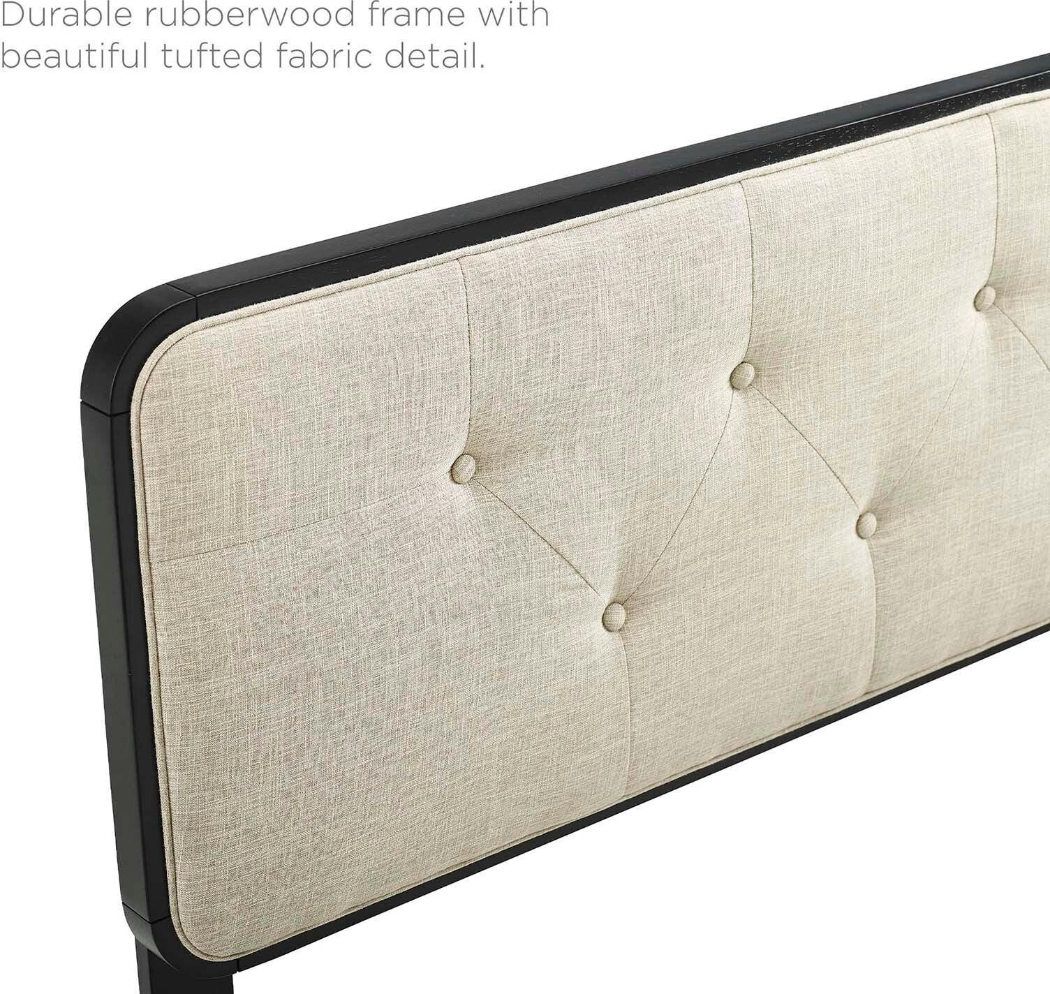 Modway Headboards - Collins Tufted Twin Fabric and Wood Headboard Black Beige