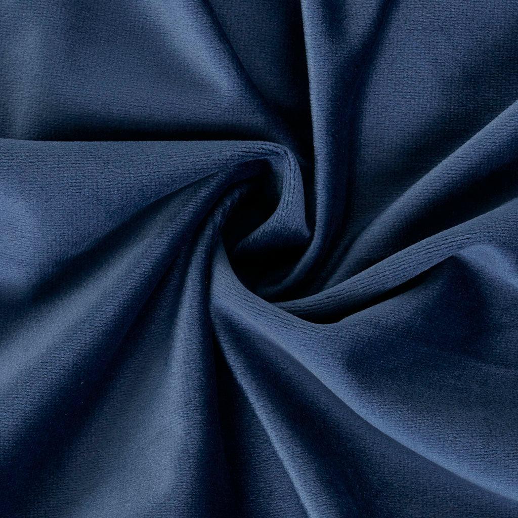 Olliix.com Curtains - Colt 84" Room Darkening Poly Velvet Rod Pocket Back Tab Window Panel Pair Navy