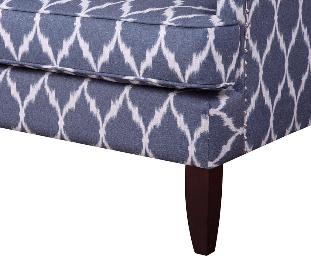 Olliix.com Accent Chairs - Colton Track Arm Club Chair Blue & White