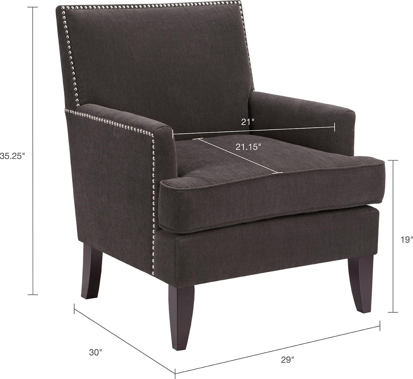 Olliix.com Accent Chairs - Colton Track Arm Club Chair Charcoal