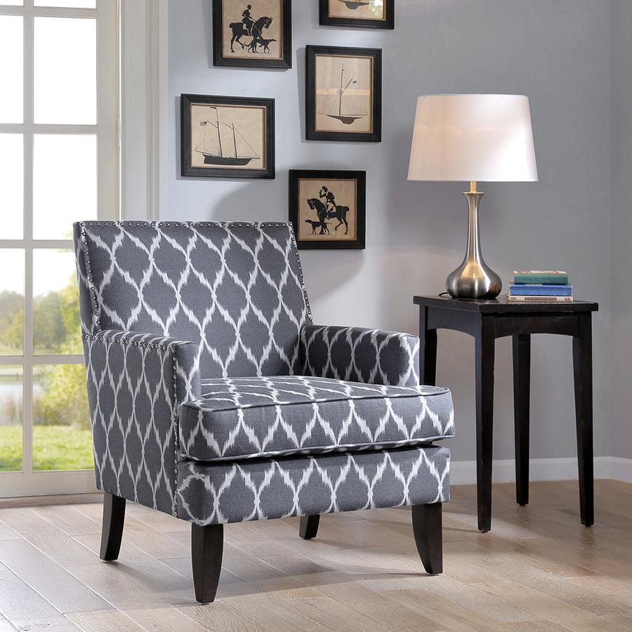 Olliix.com Accent Chairs - Colton Track Arm Club Chair Gray & White