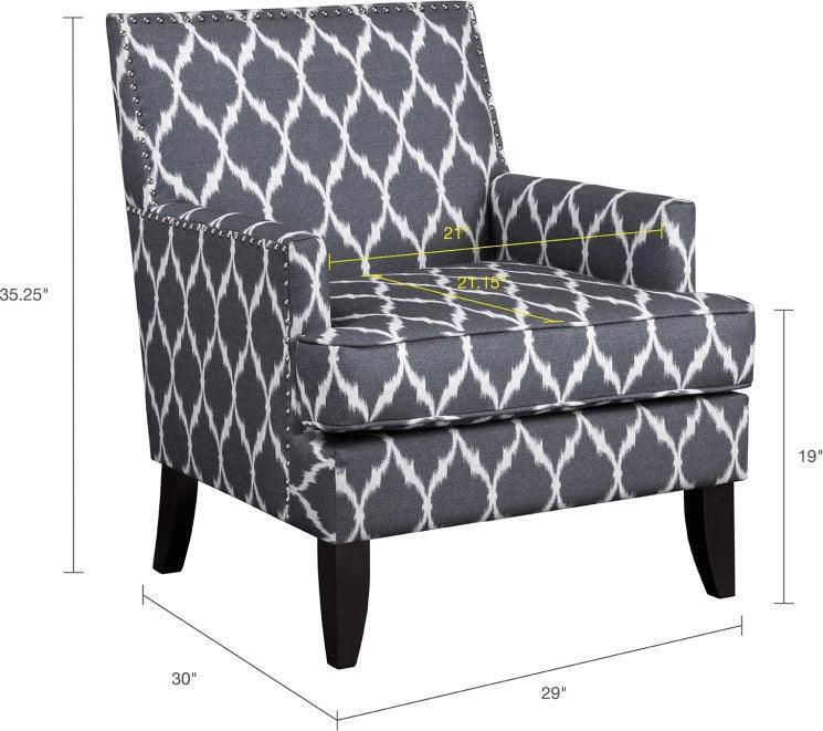 Olliix.com Accent Chairs - Colton Track Arm Club Chair Gray & White