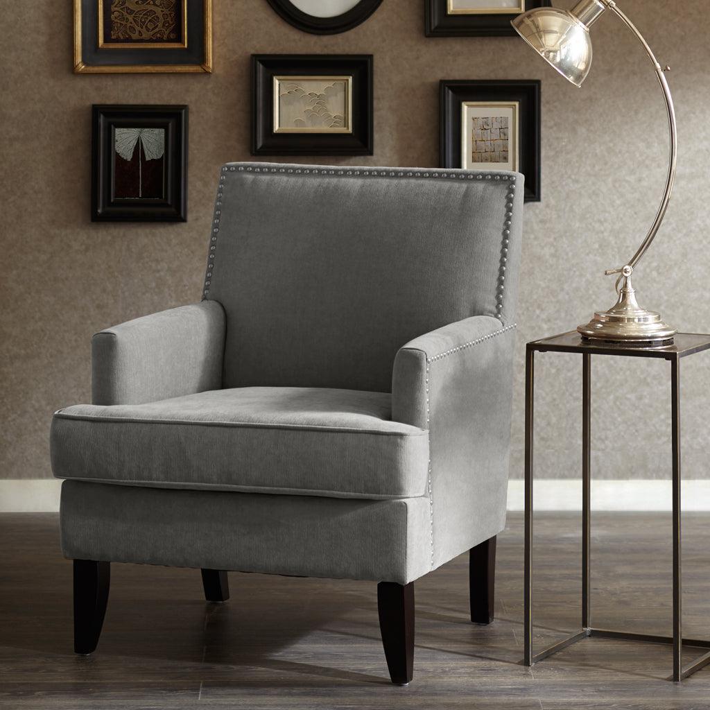 Olliix.com Accent Chairs - Colton Track Arm Club Chair Gray