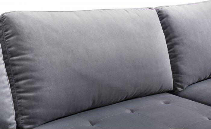 Tov Furniture Sectional Sofas - Como Grey Velvet Sectional RAF