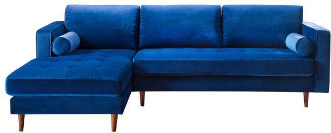 Tov Furniture Sectional Sofas - Como Navy Velvet Sectional LAF