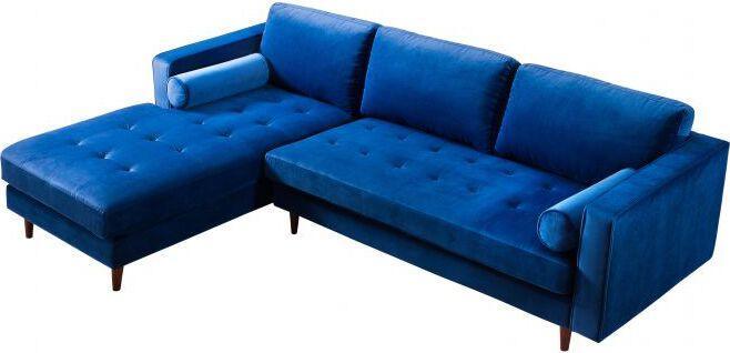 Tov Furniture Sectional Sofas - Como Navy Velvet Sectional LAF