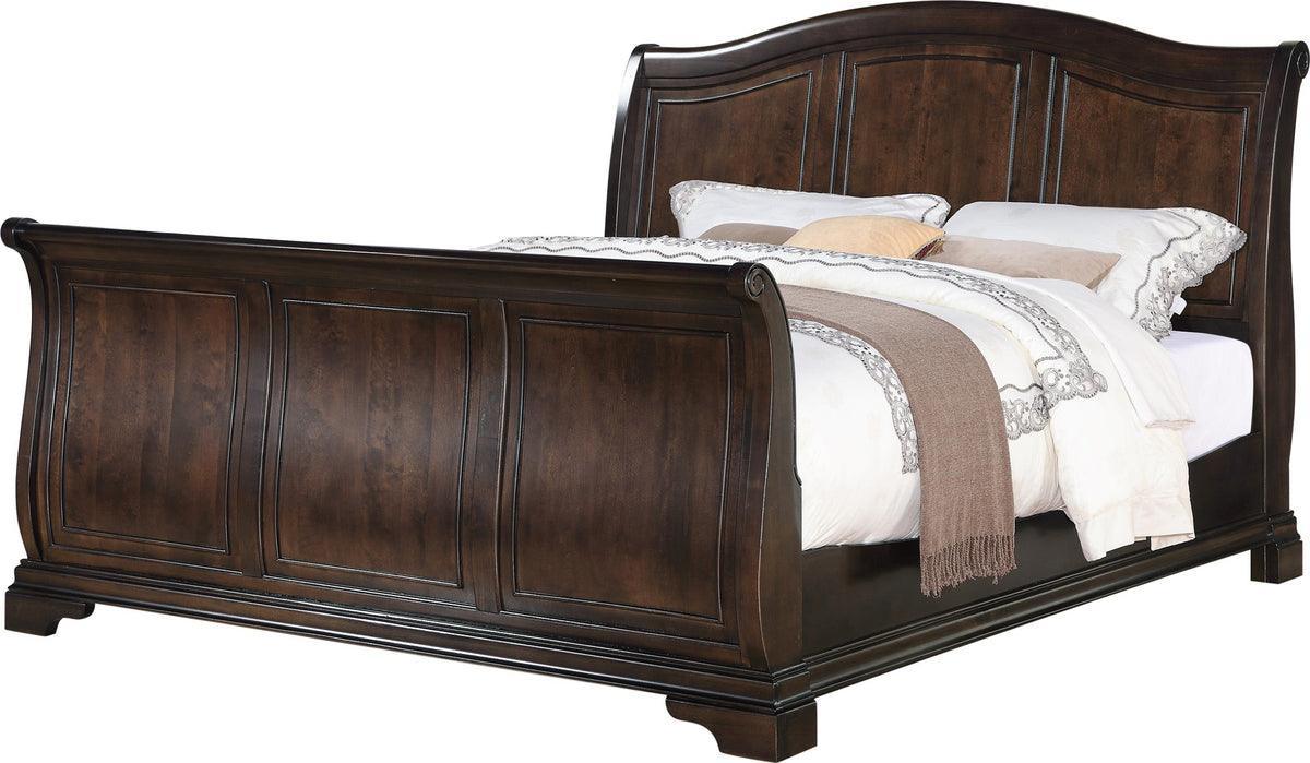 Elements Bedroom Sets - Conley Cherry King Sleigh 3PC Bedroom Set Cherry