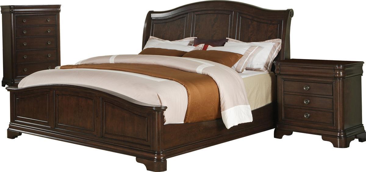 Elements Bedroom Sets - Conley Cherry Queen Panel 3PC Bedroom Set Cherry