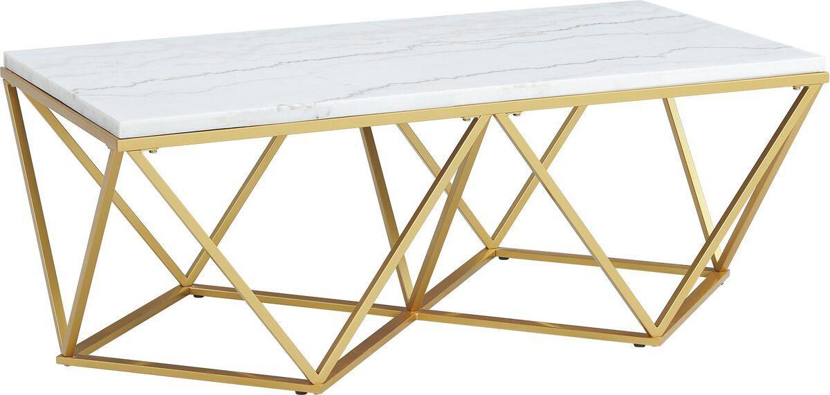 Elements Coffee Tables - Conner Coffee Table Marbe & Gold