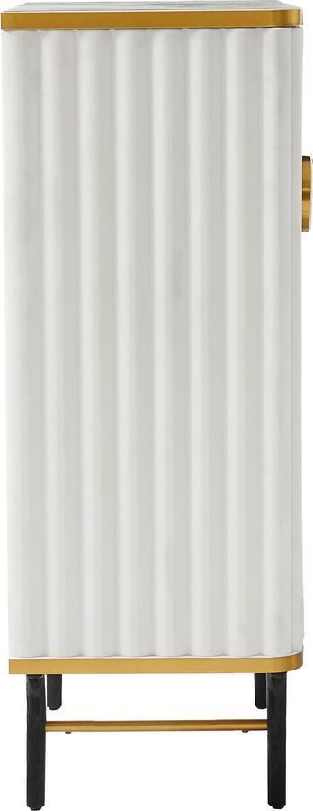 Tov Furniture Bar Units & Wine Cabinets - Cordoba Cream Velvet Bar Cabinet
