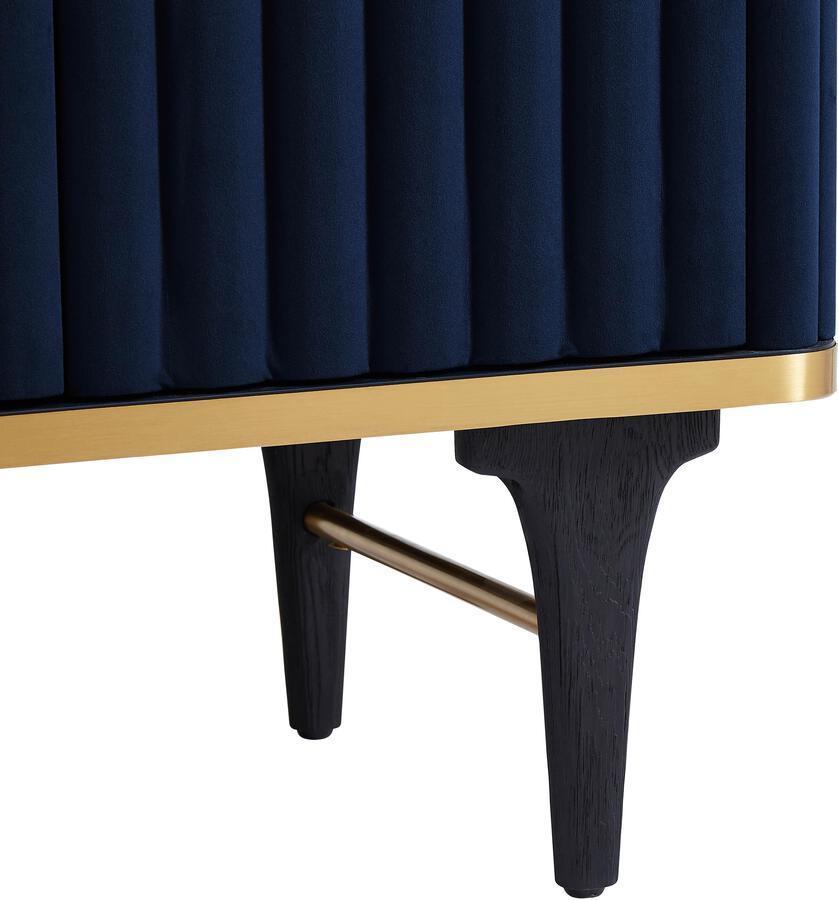 Tov Furniture Bar Units & Wine Cabinets - Cordoba Navy Velvet Bar Cabinet