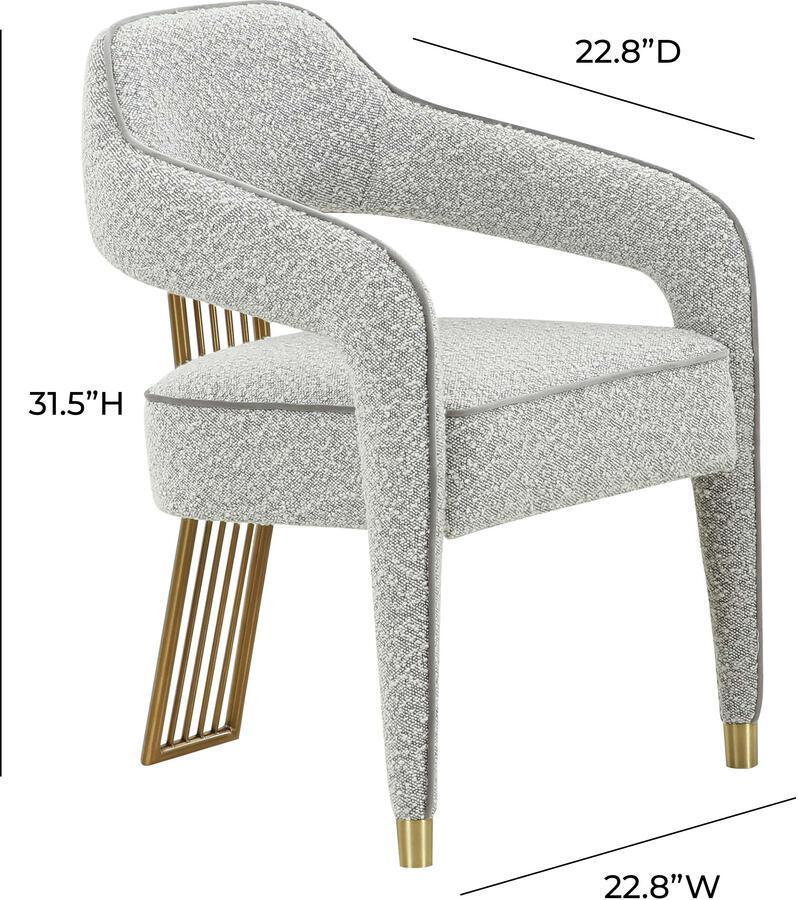 Tov Furniture Dining Chairs - Corralis Speckled Grey Boucle Dining Chair