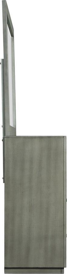 Elements Bedroom Sets - Cosmo 7-Drawer Dresser with Mirror in Grey