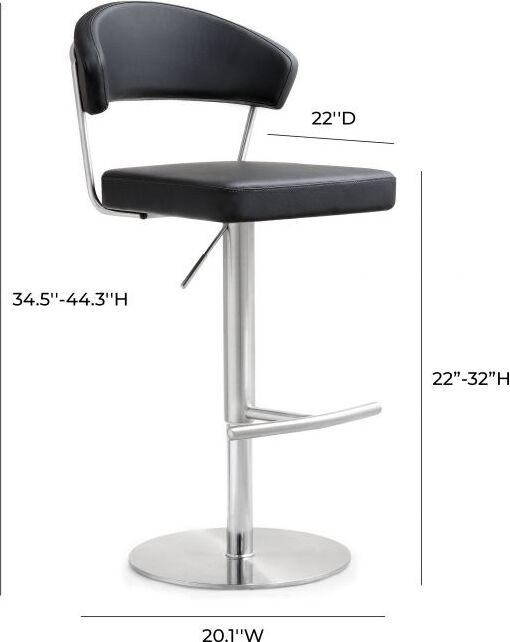 Tov Furniture Barstools - Cosmo Black Stainless Steel Barstool