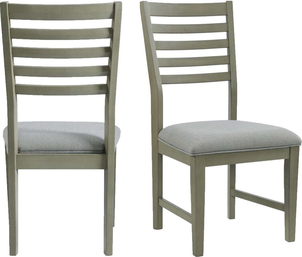 Elements Dining Chairs - Cosmo Ladder Back Side Chair Set in Grey