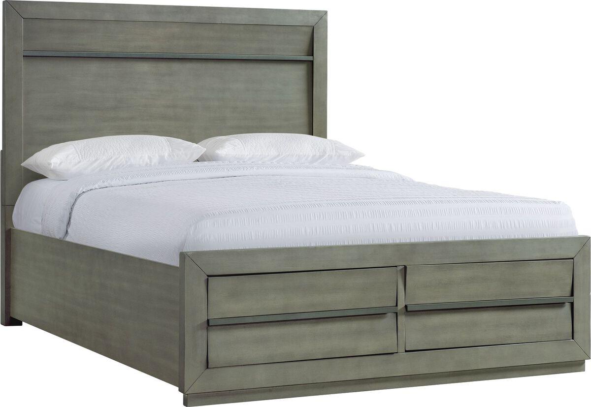 Elements Beds - Cosmo Queen Storage Bed In Grey