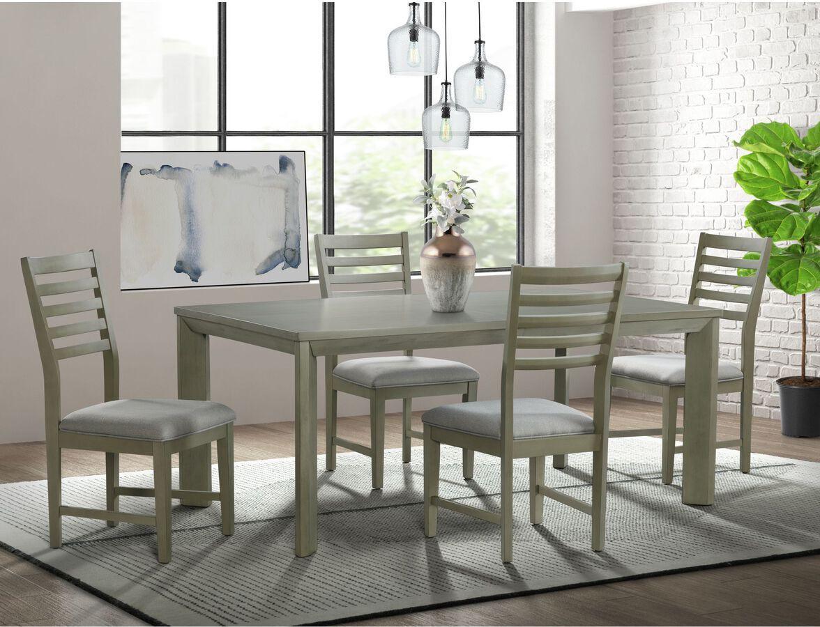 Elements Dining Sets - Cosmo Standard Height 5PC Dining Set-Table & Four Ladder Back Chairs Grey