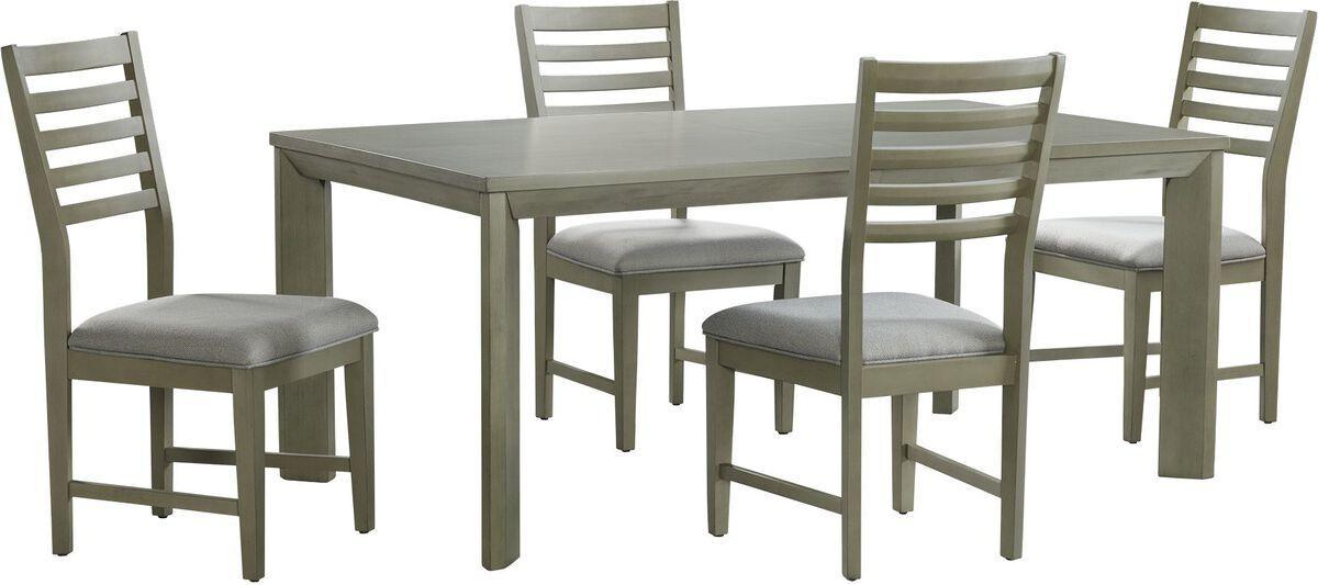 Elements Dining Sets - Cosmo Standard Height 5PC Dining Set-Table & Four Ladder Back Chairs Grey