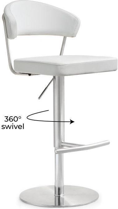Tov Furniture Barstools - Cosmo White Stainless Steel Barstool