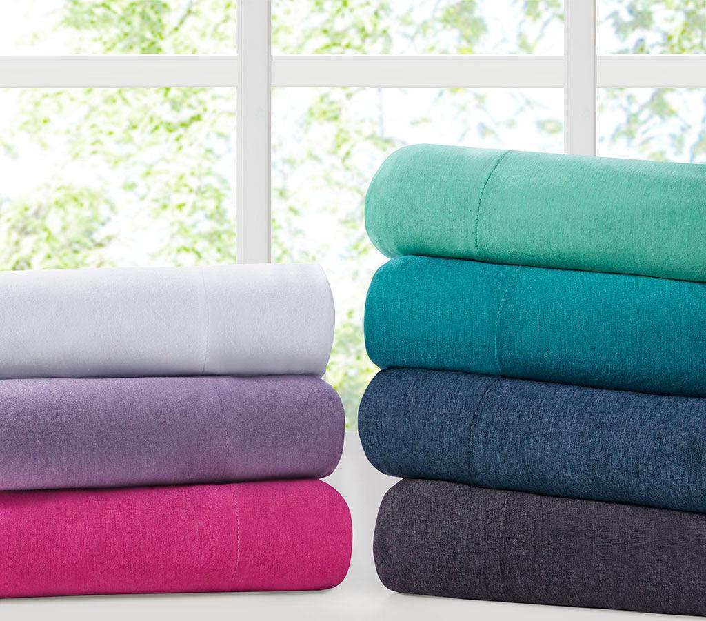 Olliix.com Sheets & Sheet Sets - Cotton Blend Jersey Knit Twin Sheet Set Pink