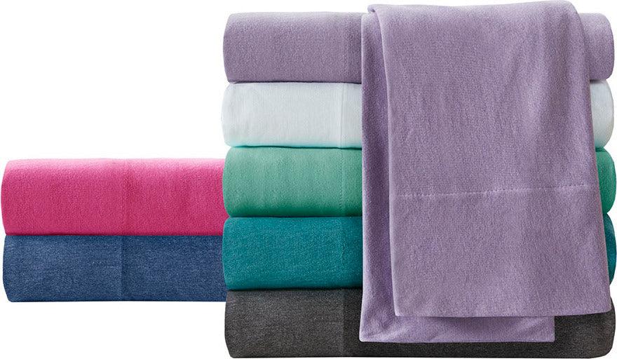 Olliix.com Sheets & Sheet Sets - Cotton Blend Jersey Knit Twin Sheet Set Pink