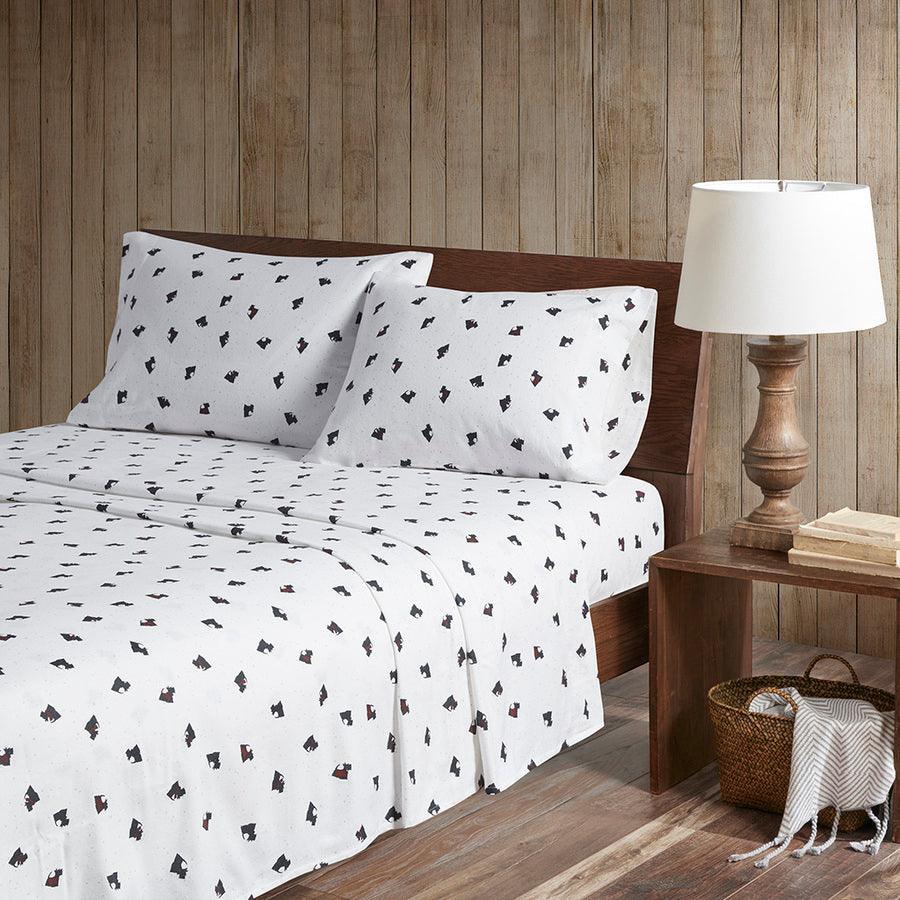 Olliix.com Sheets & Sheet Sets - Cotton Sheet Set Black|White Scottie Dogs WR20-3313