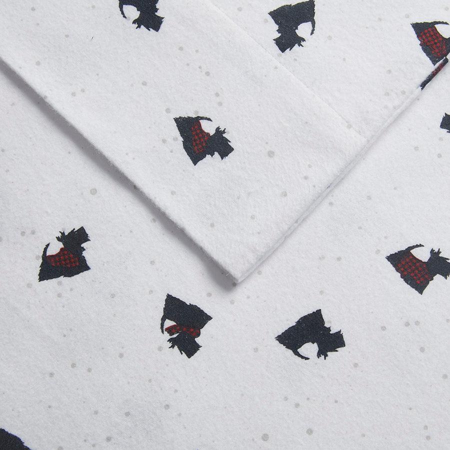 Olliix.com Sheets & Sheet Sets - Cotton Sheet Set Black|White Scottie Dogs WR20-3313
