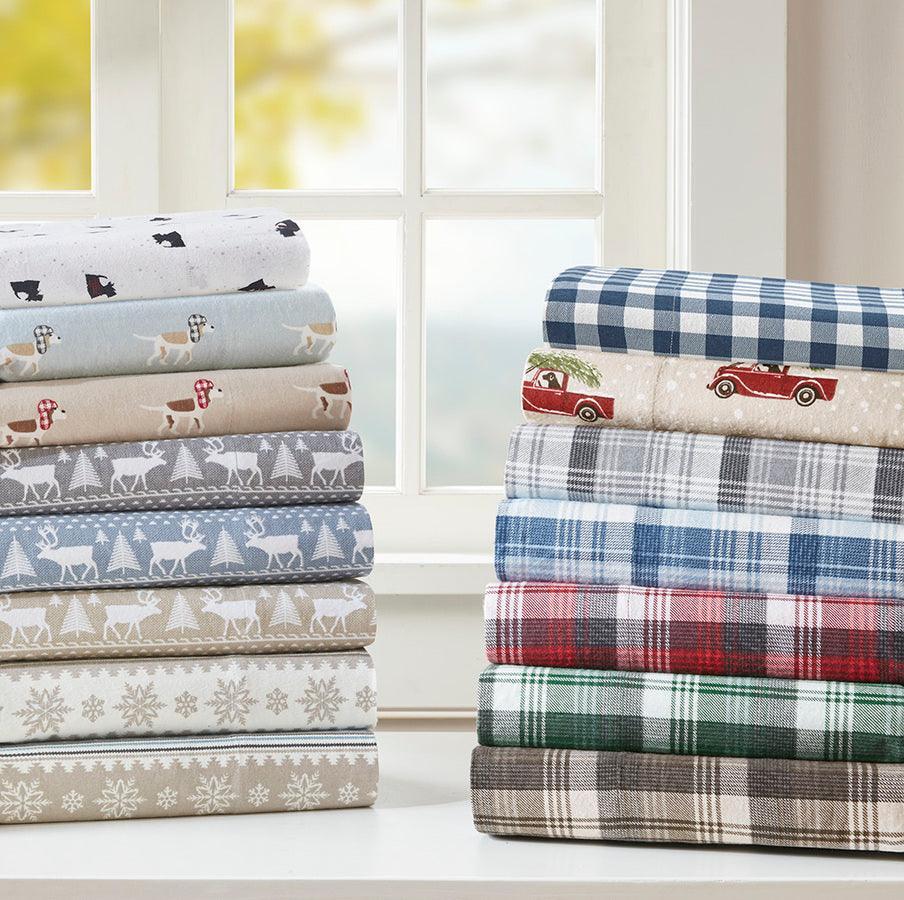 Olliix.com Sheets & Sheet Sets - Cotton Sheet Set Black|White Scottie Dogs WR20-3313