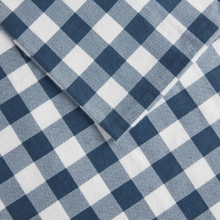 Olliix.com Sheets & Sheet Sets - Cotton Sheet Set Blue Buffalo Check WR20-3311