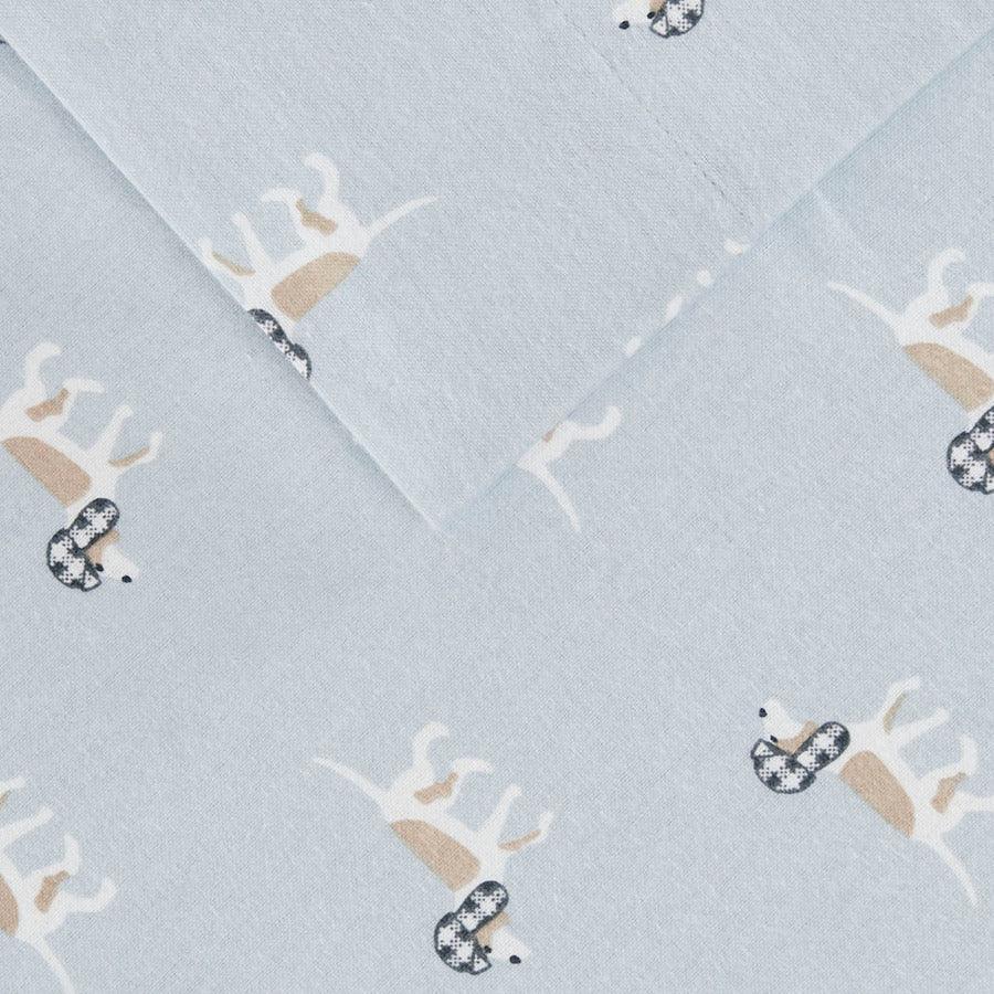 Olliix.com Sheets & Sheet Sets - Cotton Sheet Set Blue Dog WR20-2067