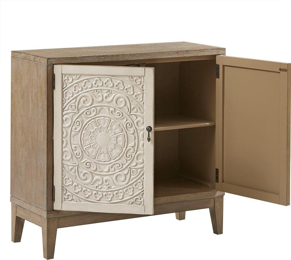 Olliix.com Buffets & Cabinets - Cowley Accent Chest Reclaimed Walnut & Antique Cream