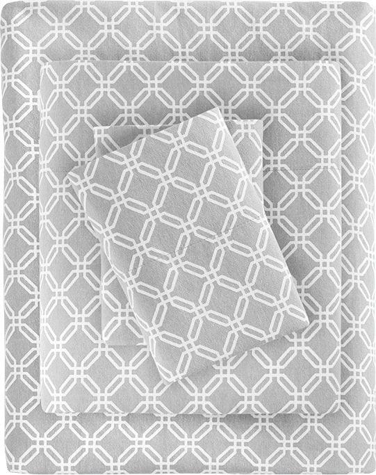 Olliix.com Sheets & Sheet Sets - Cozy Flannel California King Sheet Set Gray