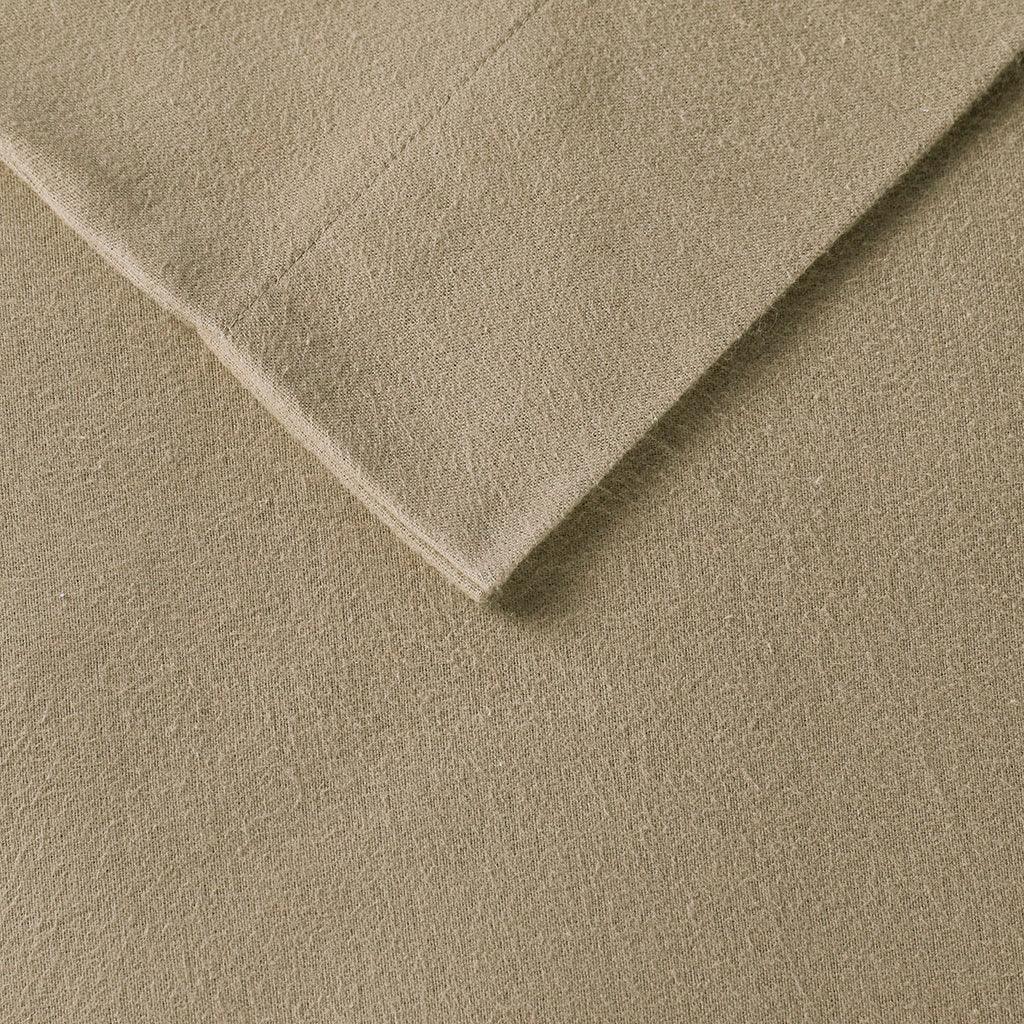 Olliix.com Sheets & Sheet Sets - Cozy Flannel California King Sheet Set Tan
