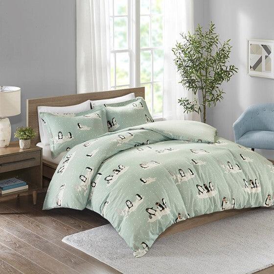 Olliix.com Duvet & Duvet Sets - Cozy Flannel Duvet King / California King Aqua