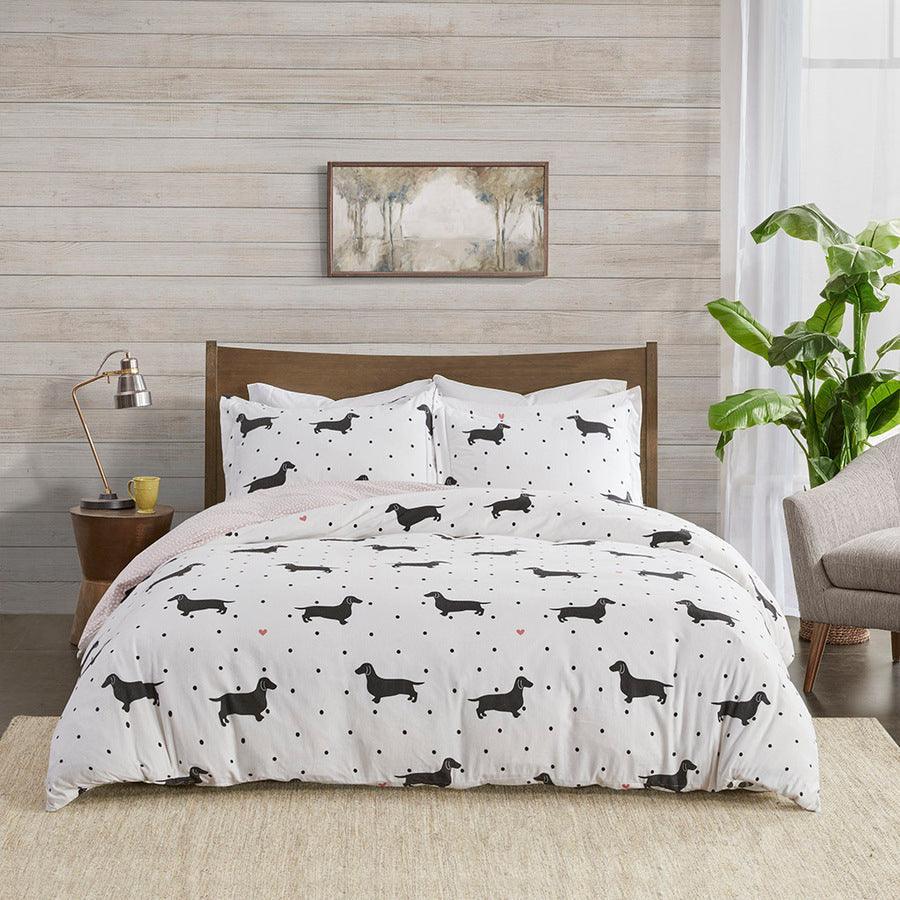 Olliix.com Duvet & Duvet Sets - Cozy Flannel Duvet Set Full/Queen Olivia Dog