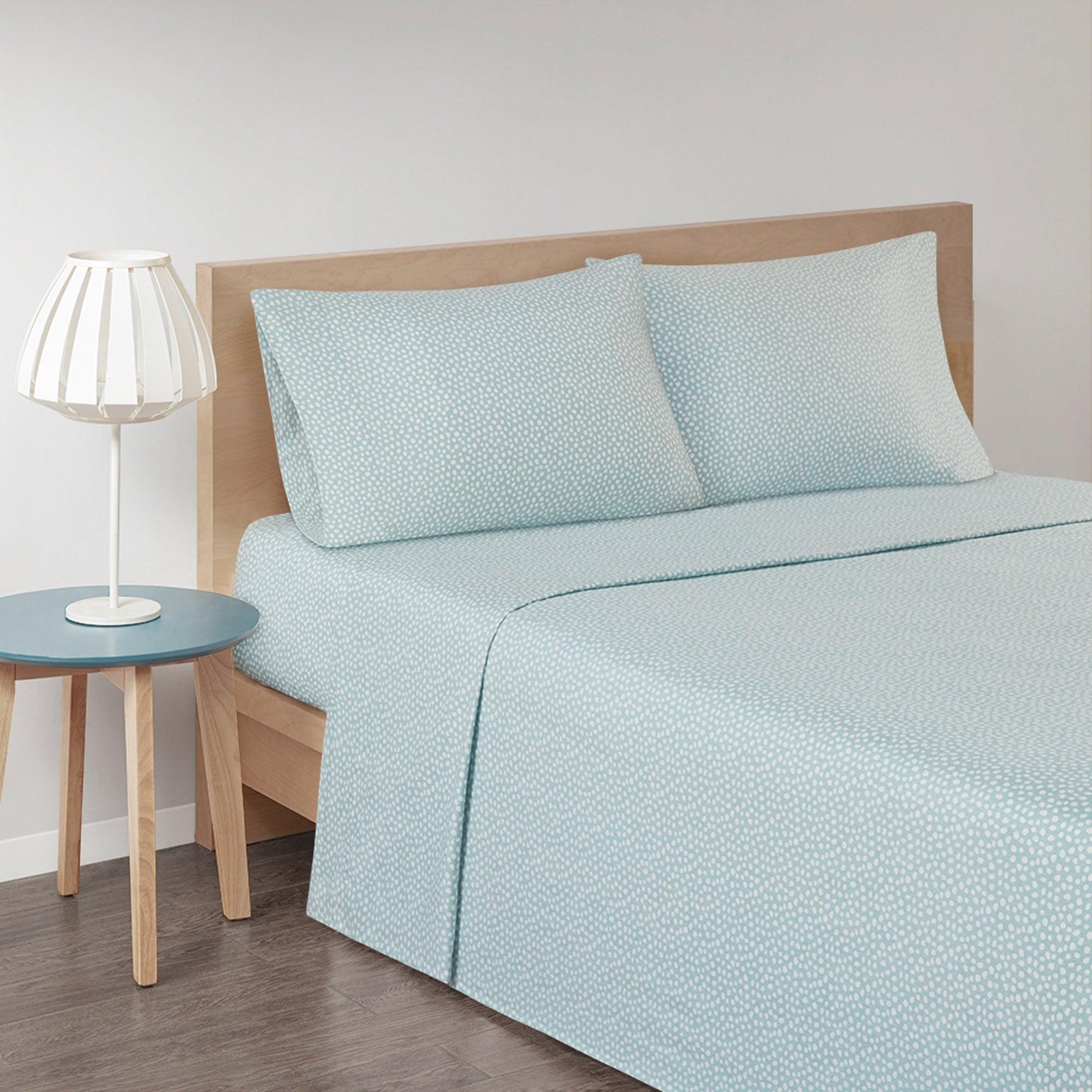 Olliix.com Sheets & Sheet Sets - Cozy Flannel Full Sheet Set Aqua