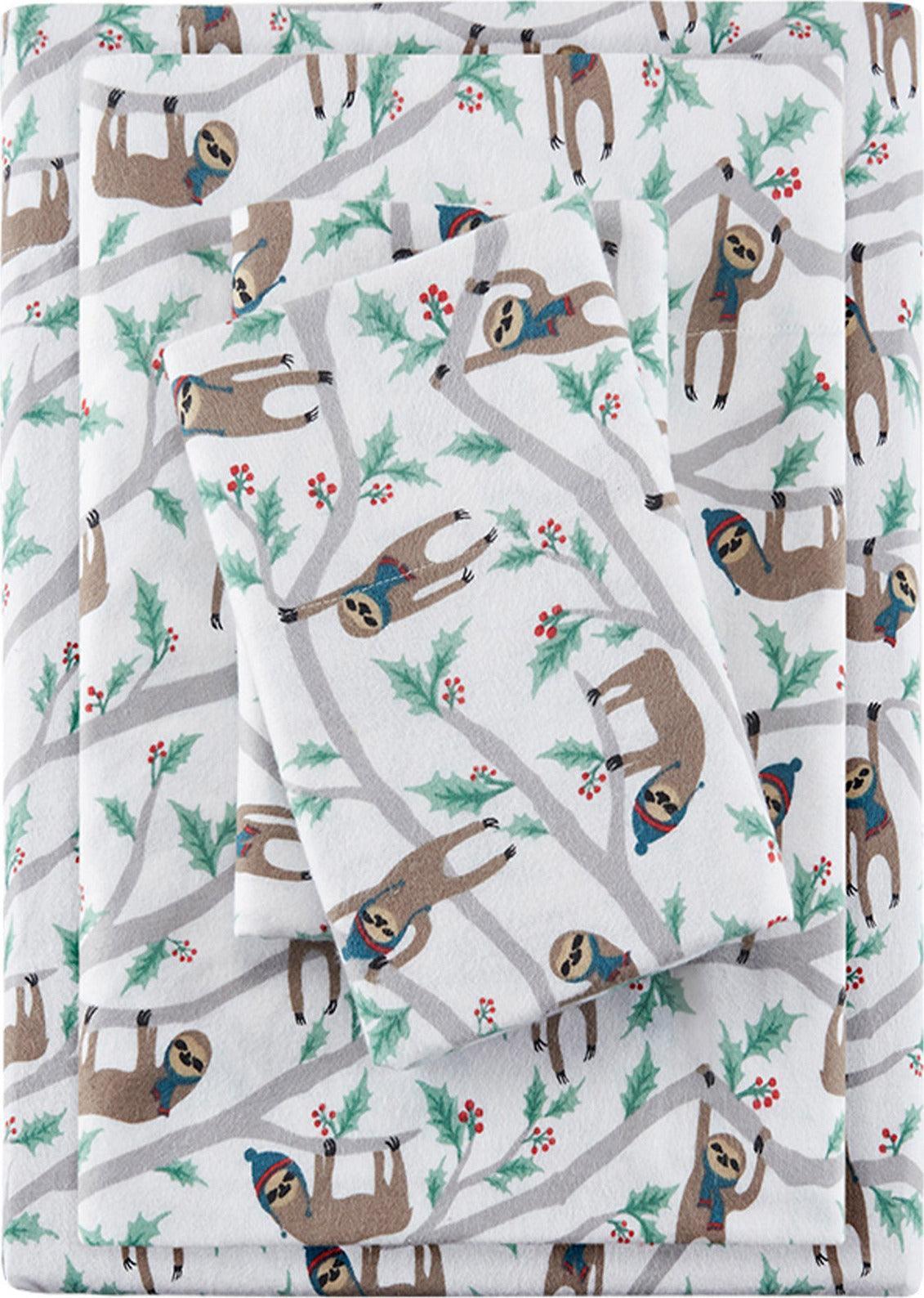 Olliix.com Sheets & Sheet Sets - Cozy Flannel Full Sheet Set Multicolor