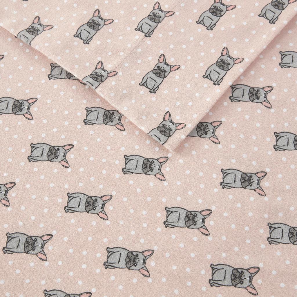 Olliix.com Sheets & Sheet Sets - Cozy Flannel Full Sheet Set Pink