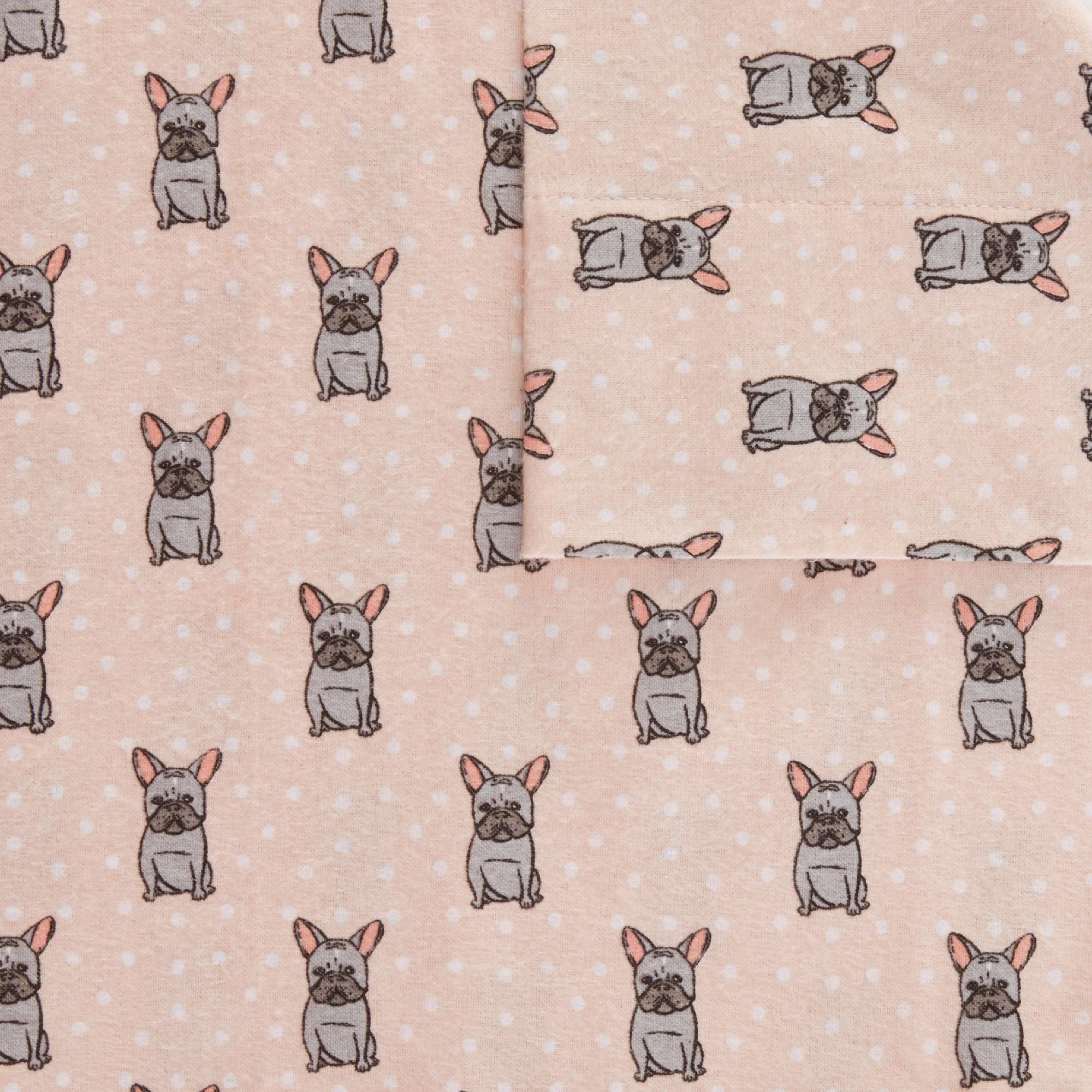 Olliix.com Sheets & Sheet Sets - Cozy Flannel King Printed Sheet Set Pink