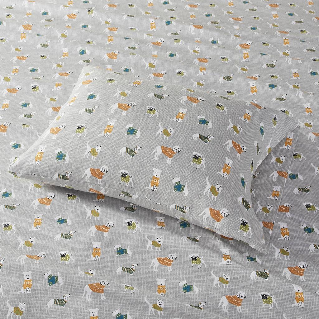 Olliix.com Sheets & Sheet Sets - Cozy Flannel King Sheet Set Gray