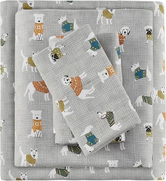 Olliix.com Sheets & Sheet Sets - Cozy Flannel King Sheet Set Gray