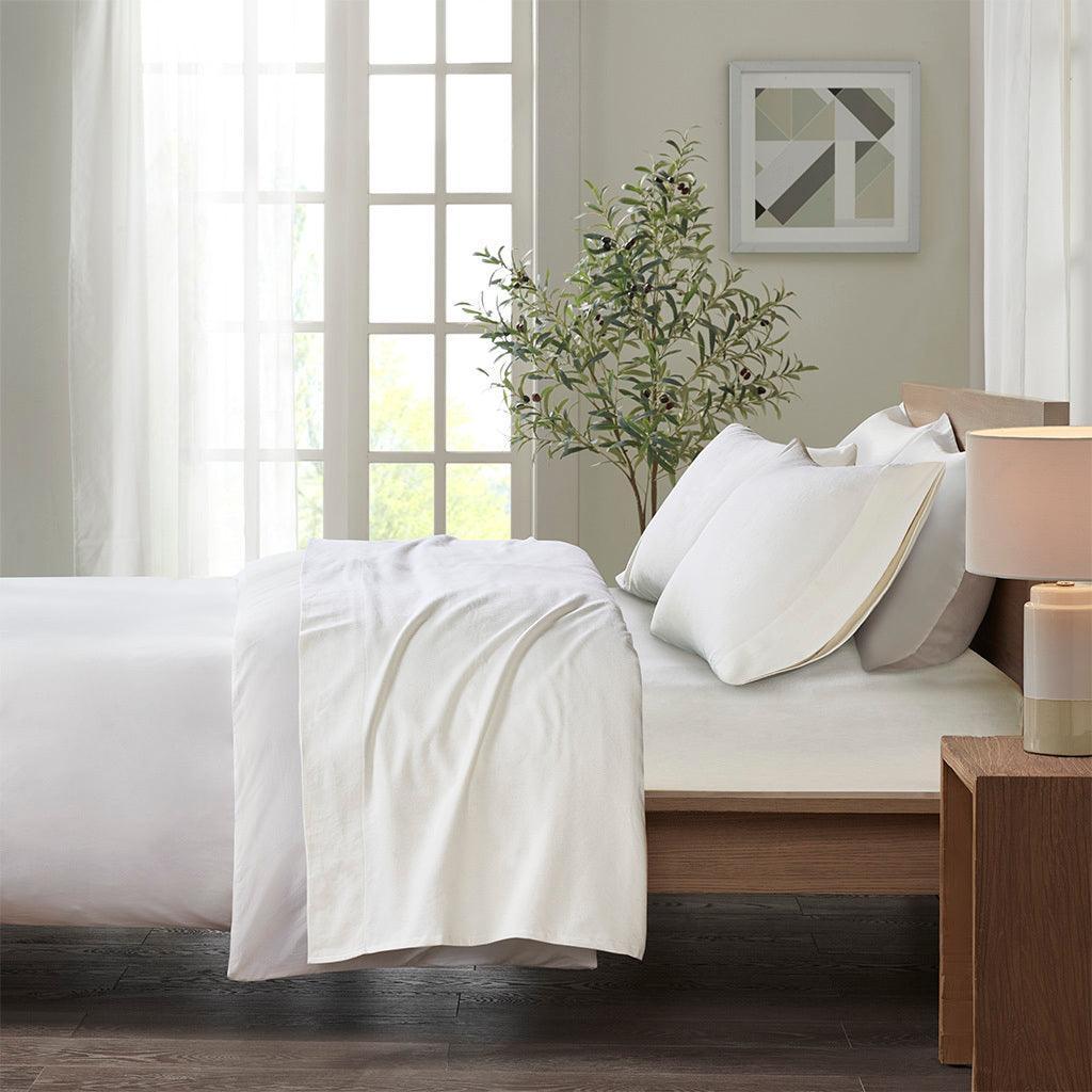 Olliix.com Sheets & Sheet Sets - Cozy Flannel King Sheet Set Ivory