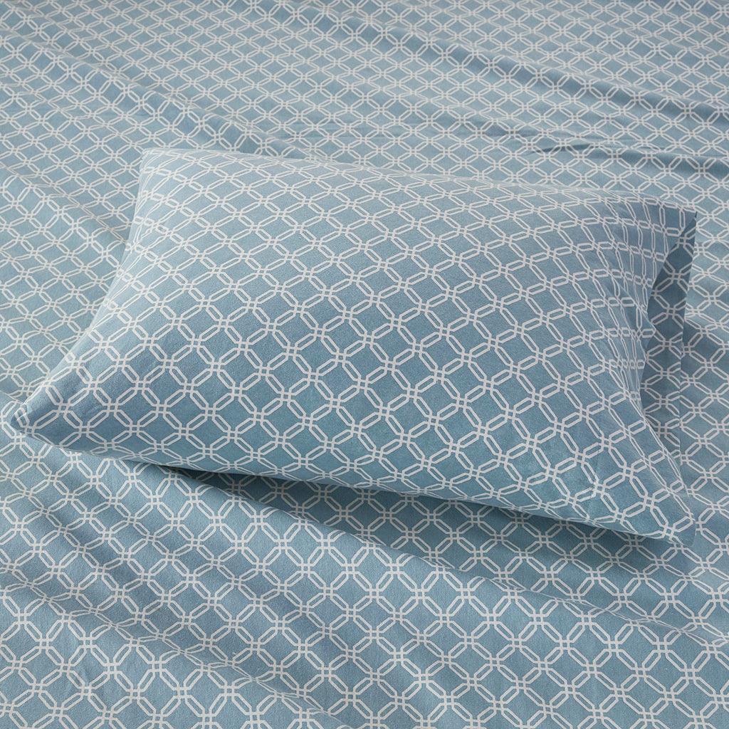Olliix.com Sheets & Sheet Sets - Cozy Flannel Twin Sheet Set Blue